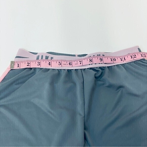 !Firm Price! Nike Workout Dri-Fit Shorts, Size L Gray, Pink w/tiny stain* - Picture 6 of 7